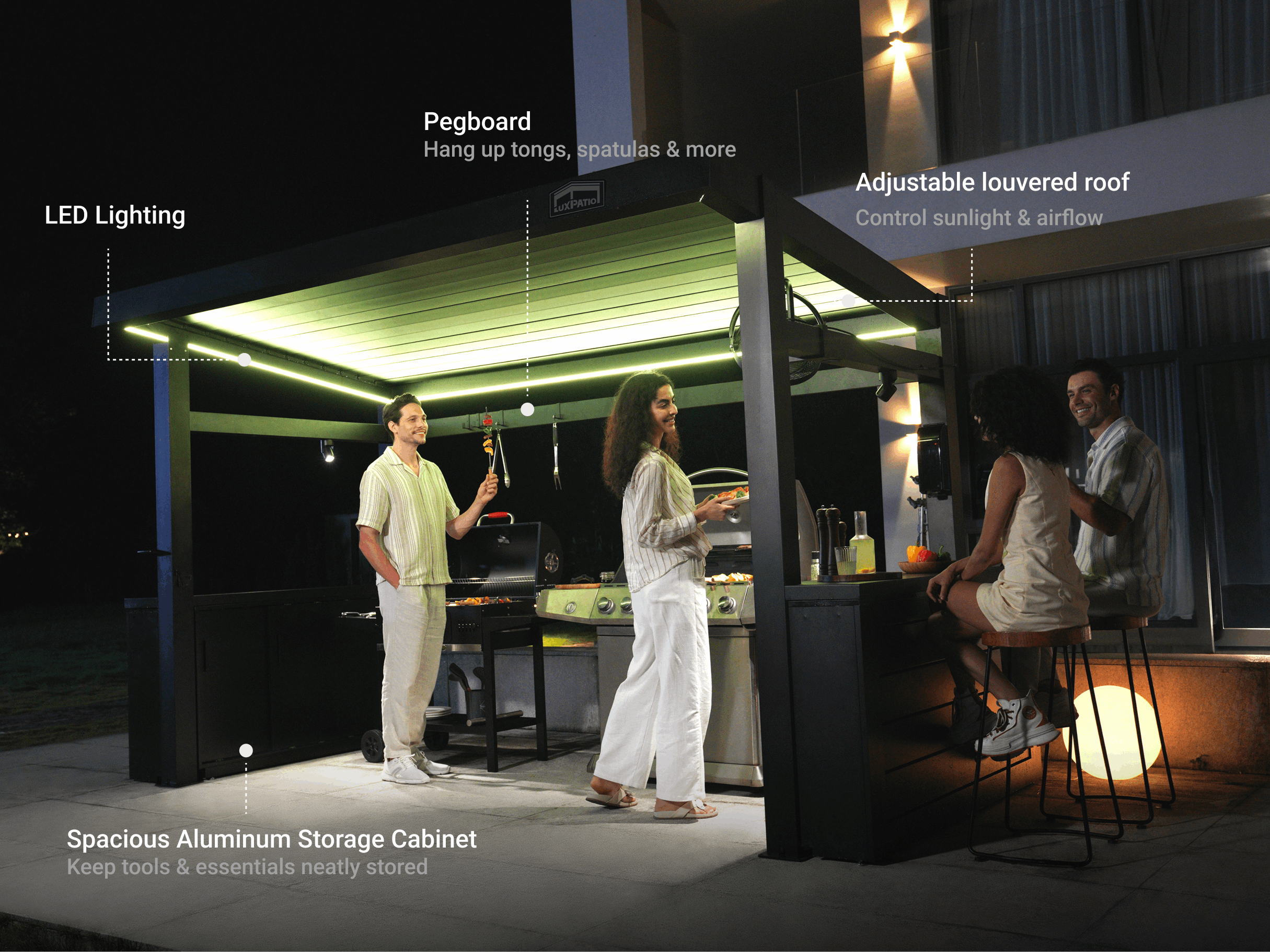 Grill Louvered Pergola Pro