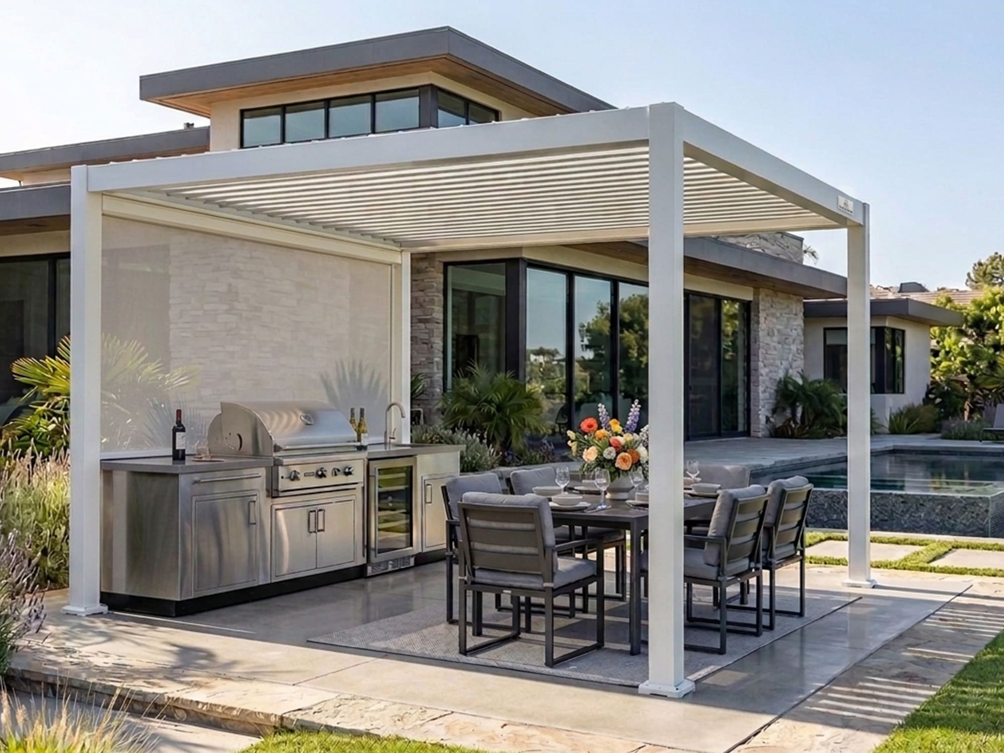 L5 Aluminum Louvered Pergola