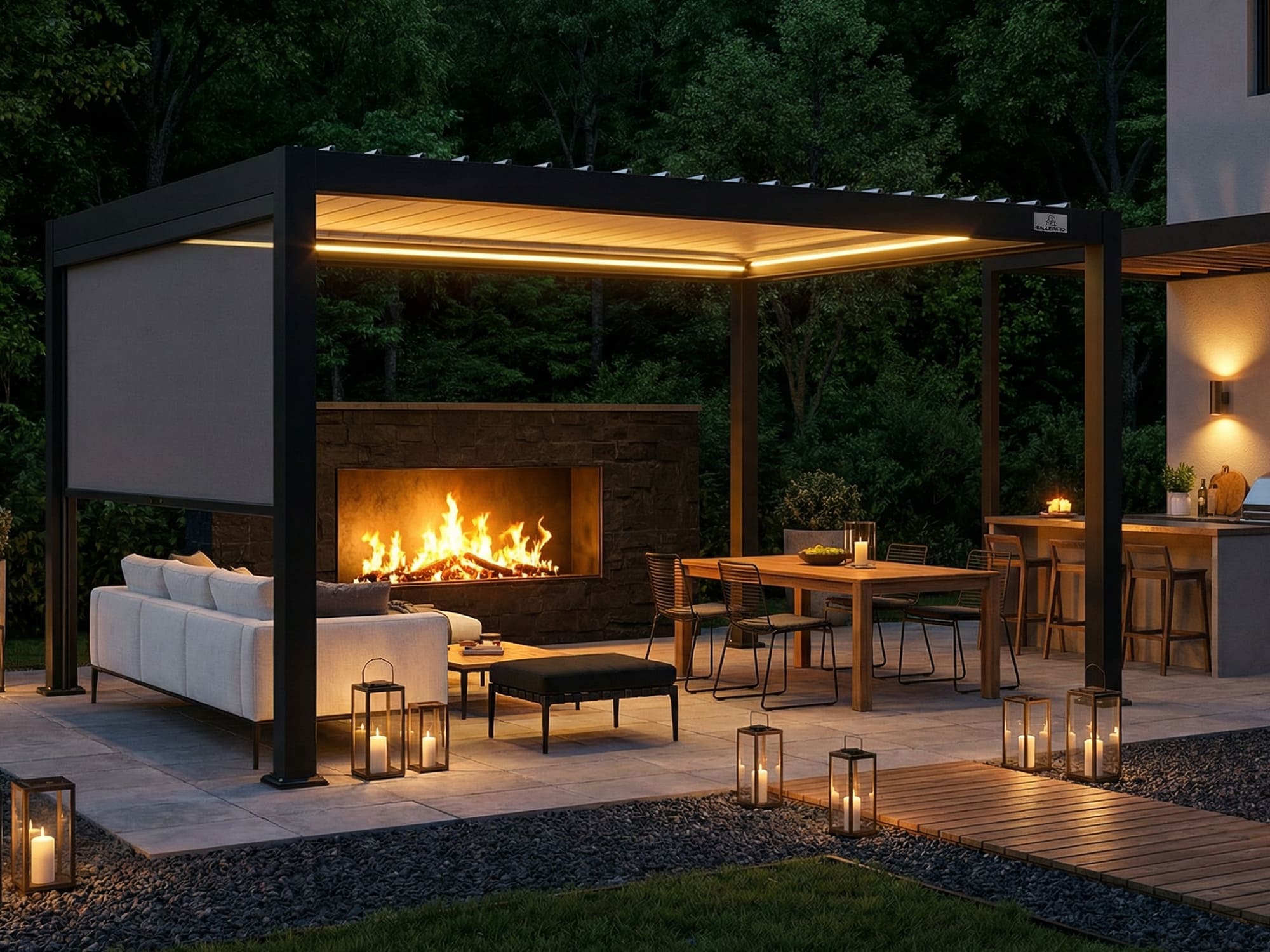 Shade Screen for L5 Louvered Pergola