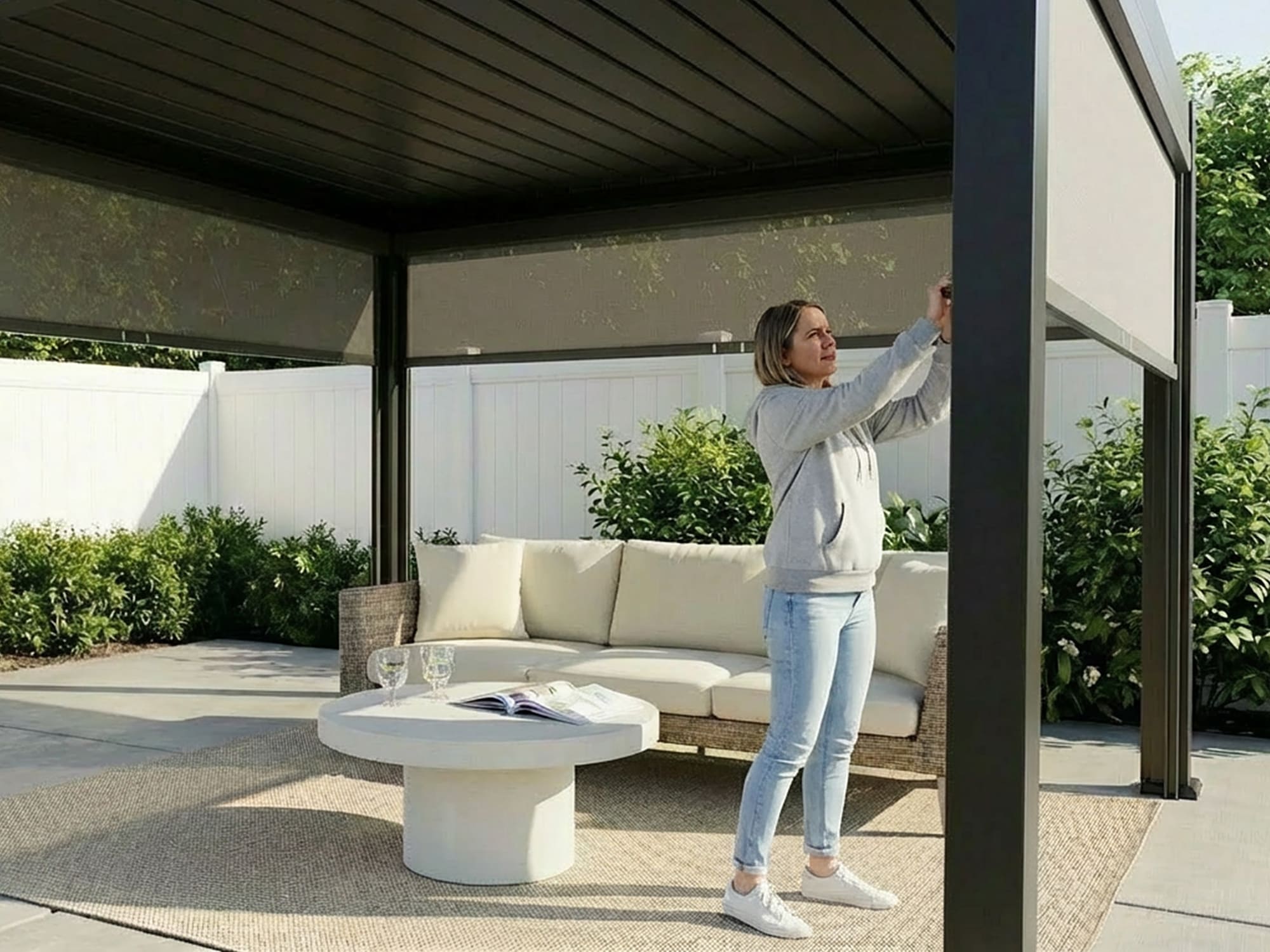 Shade Screen for L5 Louvered Pergola