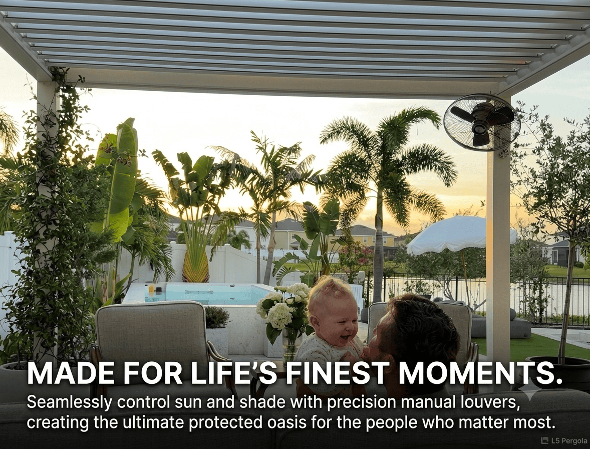 L5 Aluminum Louvered Pergola