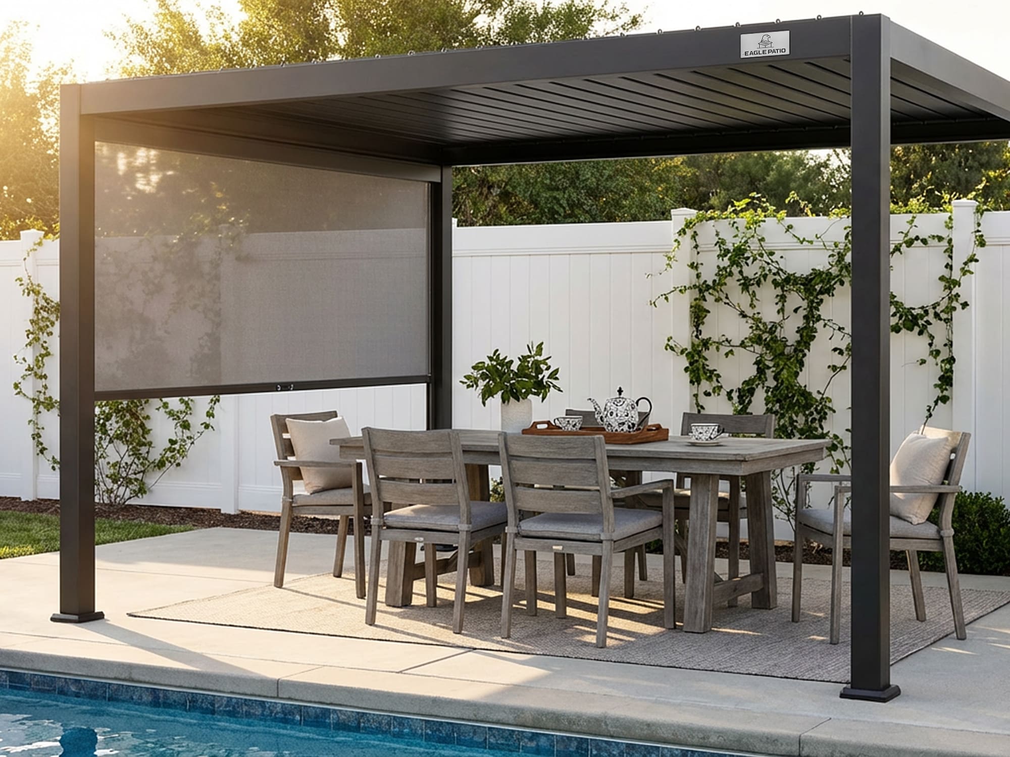 Shade Screen for L5 Louvered Pergola