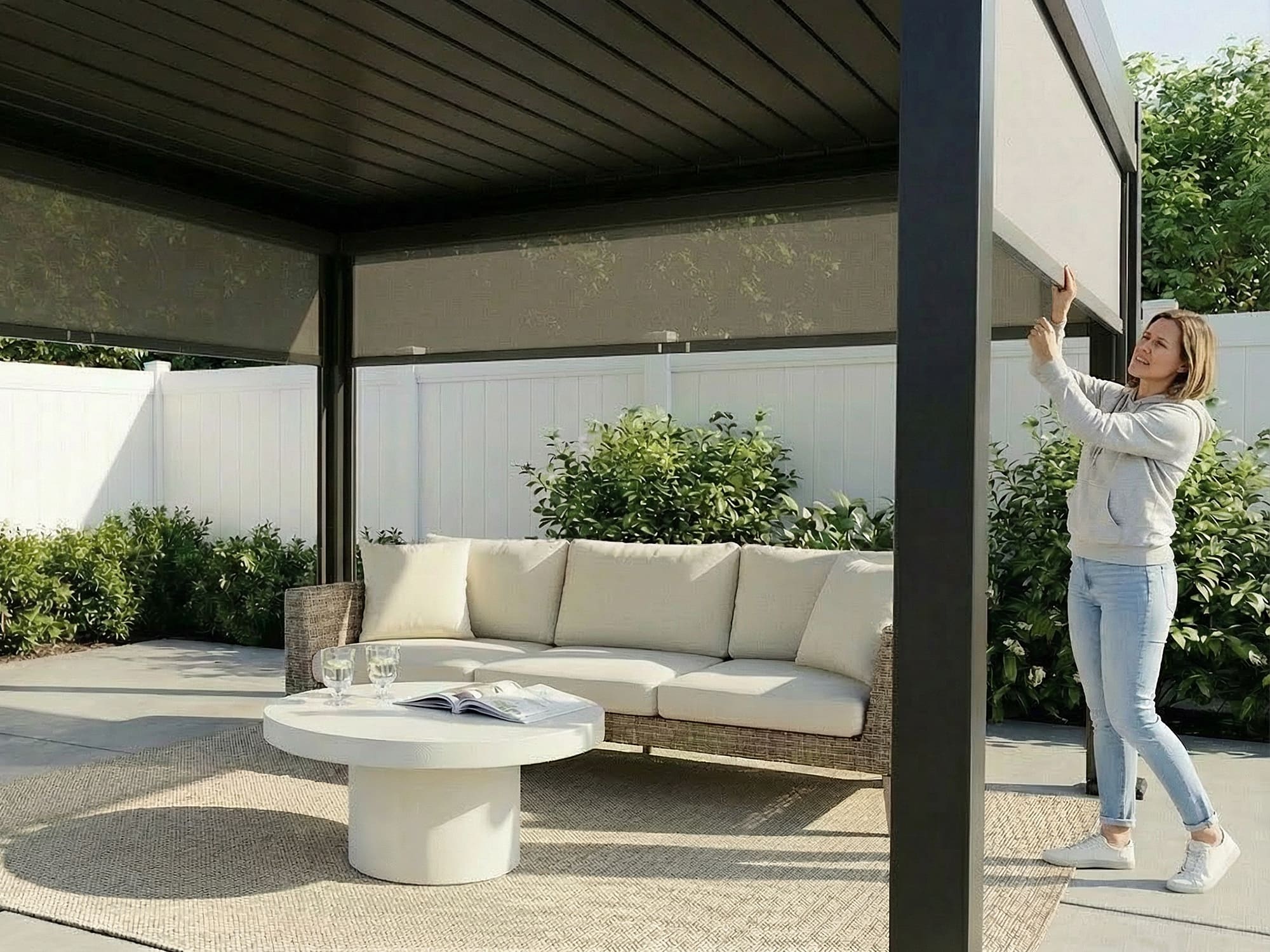 Shade Screen for L5 Louvered Pergola