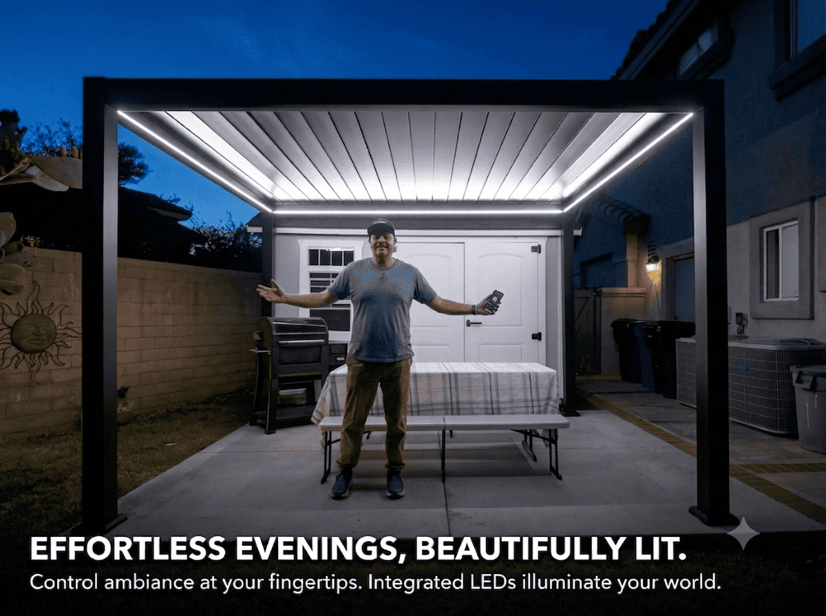L5 Aluminum Louvered Pergola