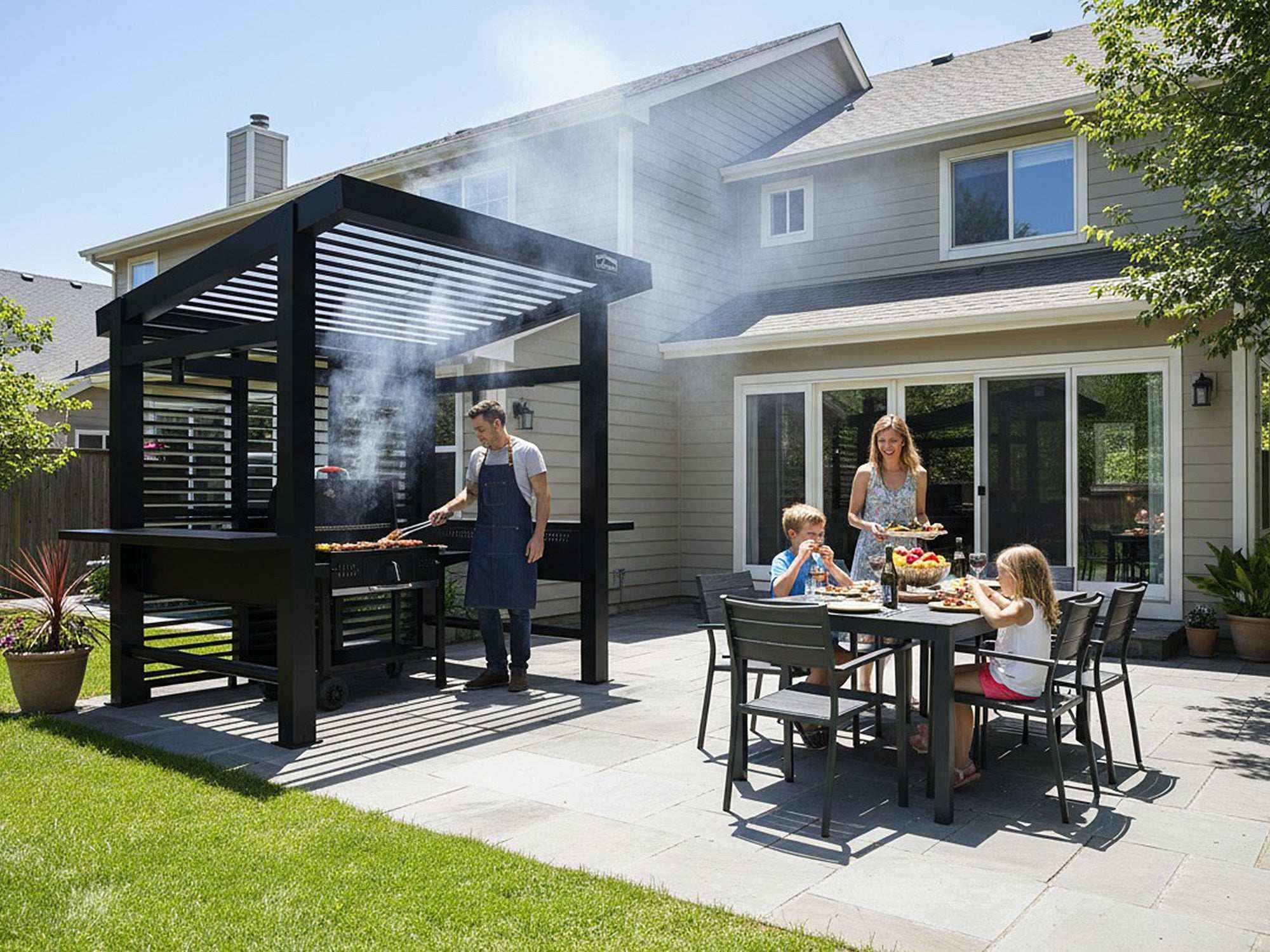 Grill Louvered Pergola Pro