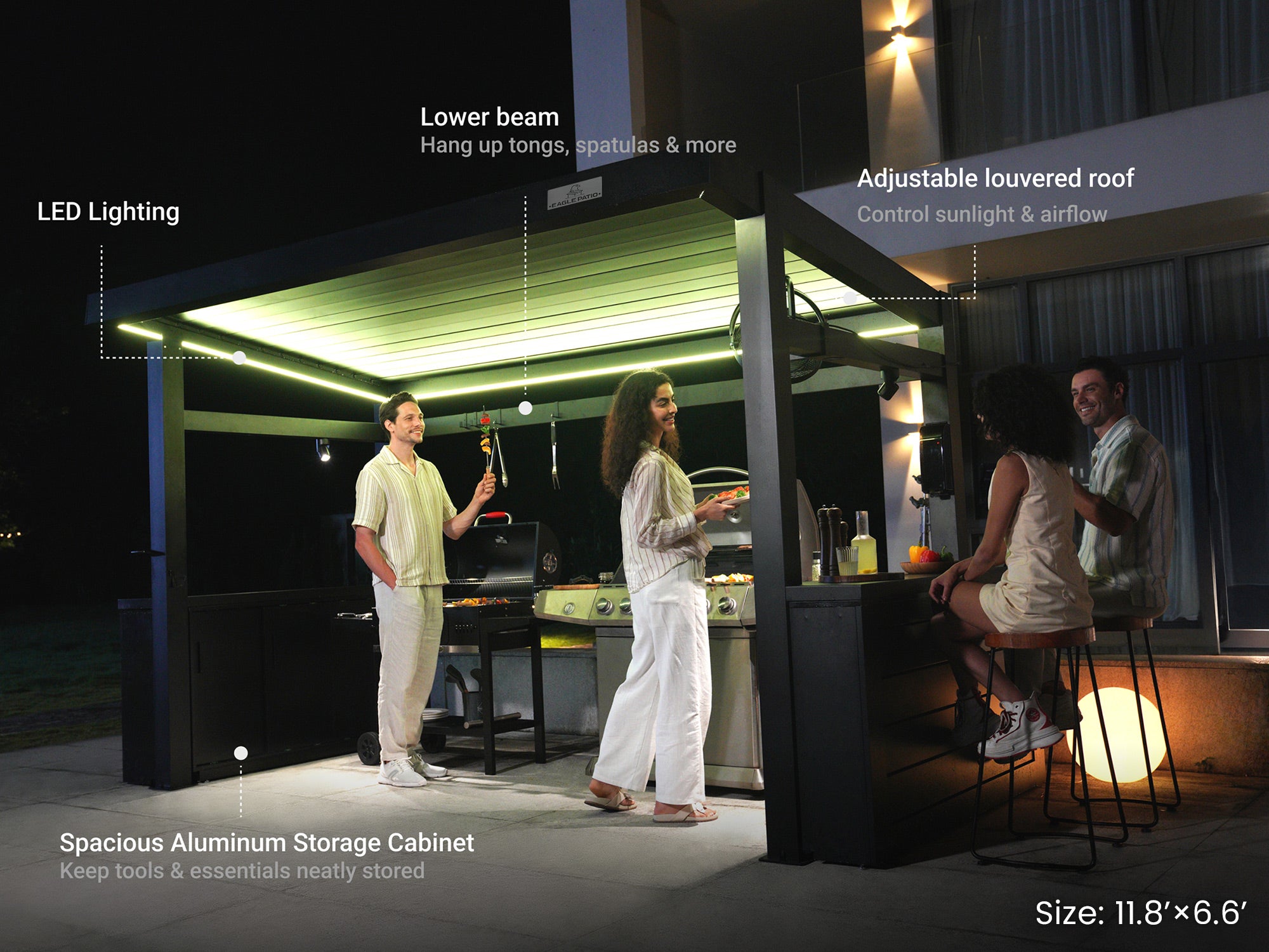 N5 Louvered Grill Pergola Pro