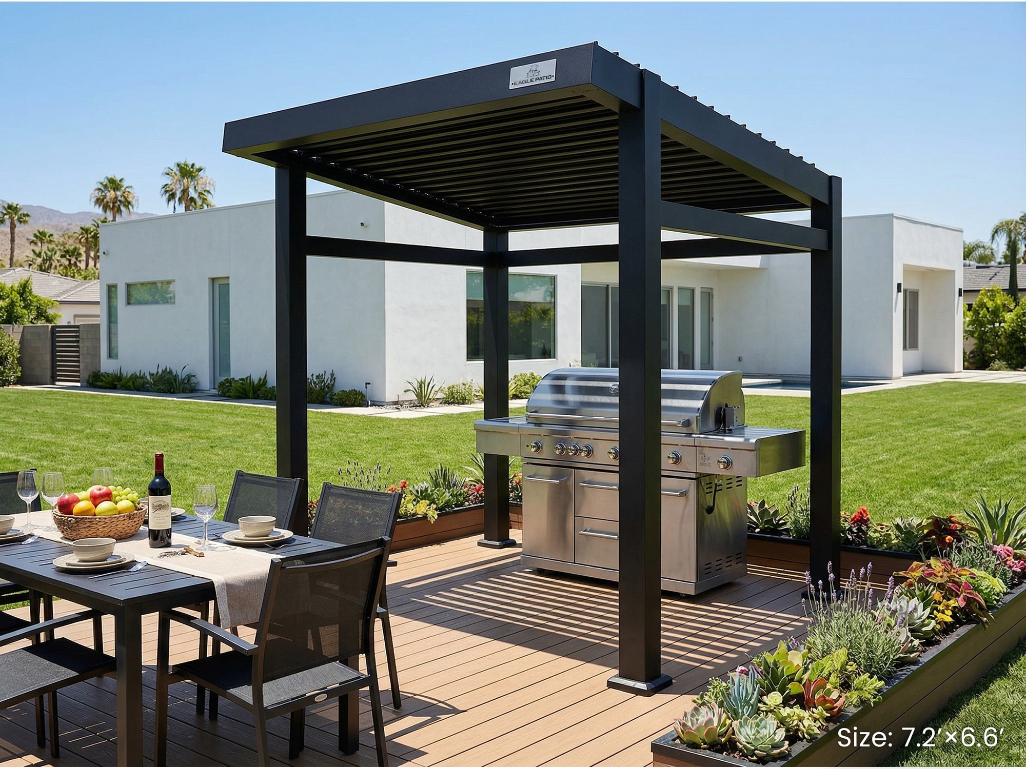 N5 Louvered Grill Pergola