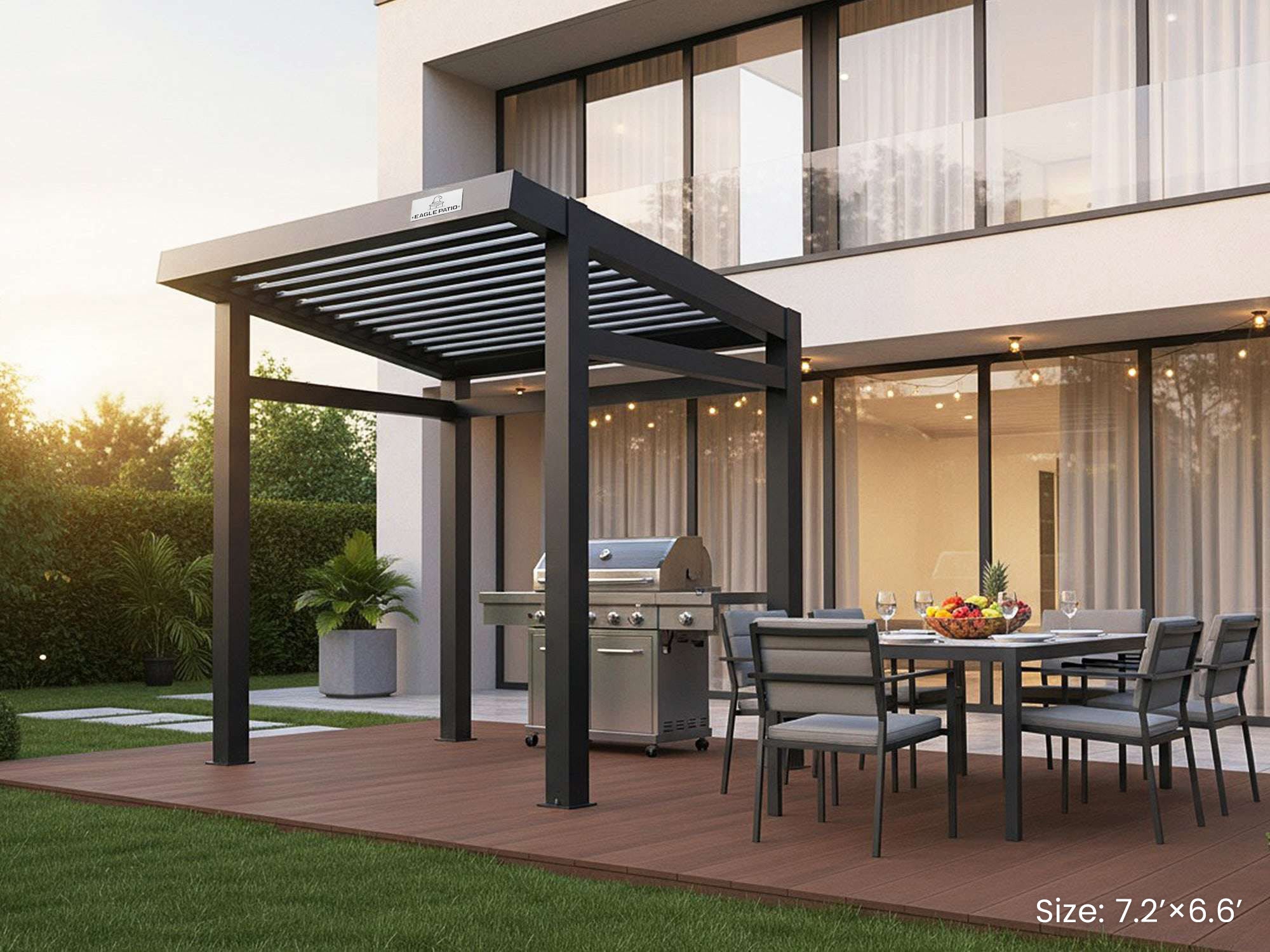 N5 Louvered Grill Pergola