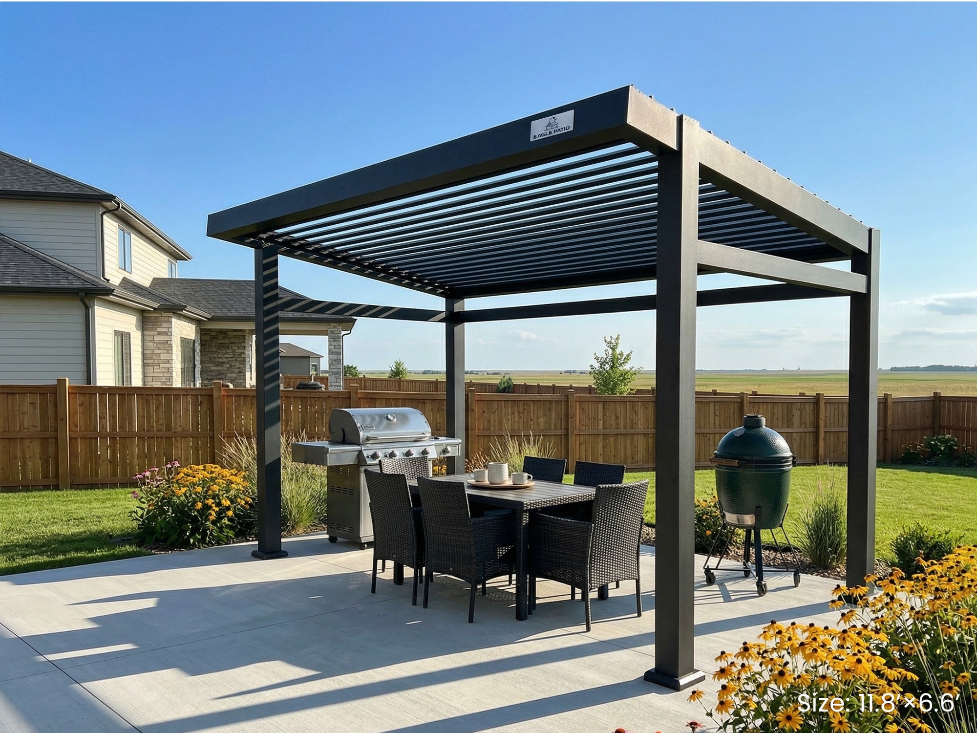 N5 Louvered Grill Pergola
