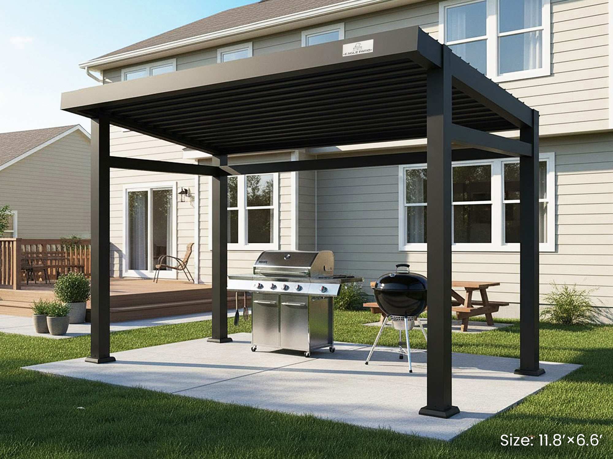 N5 Louvered Grill Pergola